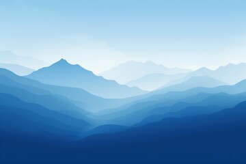 Obraz premium Blue mountain range in soft morning light