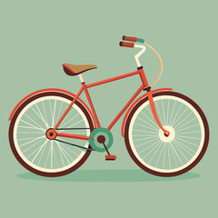 Fototapeta na wymiar A vintage bicycle, its frame weathered with age. vektor illustation