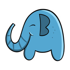blue elephant cartoon