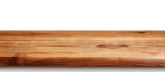 This image features a close-up view of a piece of wood from a table, showcasing its texture and grain pattern. The wood is positioned on a clean white background with a clipping path.