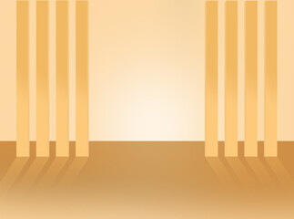 Brown and cream background, with lamellas on the sides and space to place an object in the middle