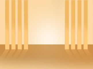 Obraz premium Brown and cream background, with lamellas on the sides and space to place an object in the middle