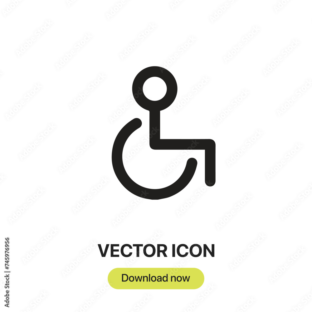 Poster Handicap icon vector. Linear-style sign for mobile concept and web design. Handicap symbol illustration. Pixel vector graphics - Vector.	
