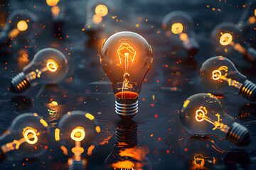 One out unique idea light bulb concept