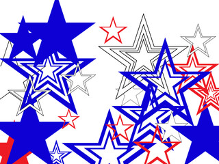 Obraz premium Object fountain organized from random sparcle star pictographs as fireworks.