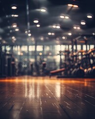 Picture of a gym with a soft focus effect for a background - obrazy, fototapety, plakaty