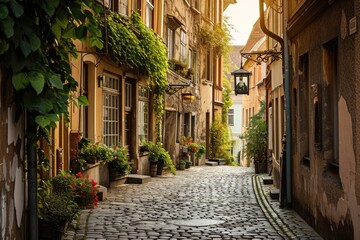 Vintage Cityscape: Preserving the Heritage of Historic Cobblestone Streets