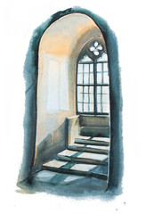 Old window  illustration. 