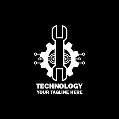 Abstract Initial Logo. White color isolated on Black  Background. Technology  Branding Logos. Flat Vector Logo Design Template Element icon.