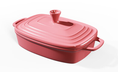 White plate isolated on white background 3D Render