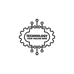 Abstract Initial Logo. Black color isolated on White Background. Technology  Branding Logos. Flat Vector Logo Design Template Element icon.