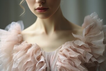 ballet dancer in beautiful dress closeup - obrazy, fototapety, plakaty