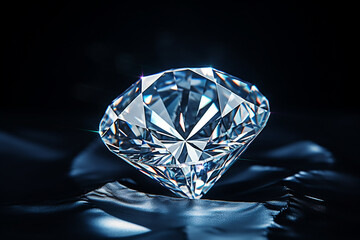a beautiful diamond, shining diamond, black background