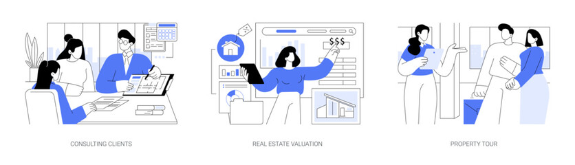 Full-service real estate firm isolated cartoon vector illustrations se