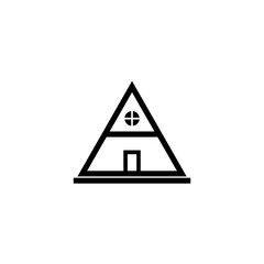 Triangle swoosh of house roof and home  isolated on white background 