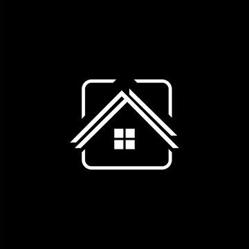 House abstract concept icon isolated on black background 