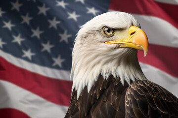 Naklejka premium Generative AI colorful memorial independence day american flag day holiday eagle symbol image illustration