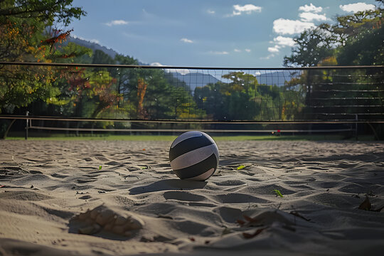 volleyball on volleyball field