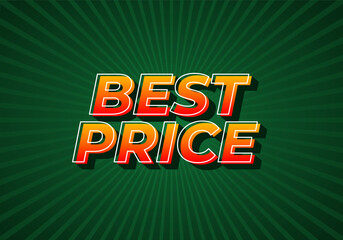 Best Price. Text effect in 3D look with eye catching color