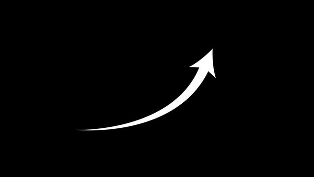 Arrow rising transparent channel icon concept