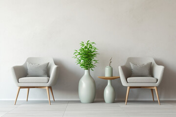 Modern Scandinavian style interior appearance, beautiful living room, luxury, minimalist concept