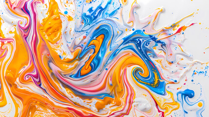 Vivid Swirls of Paint in Abstract Art Piece. Abstract background or wallpaper