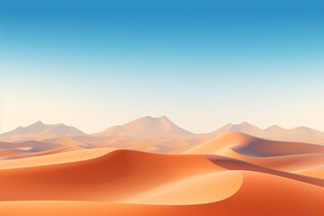 Fototapeta na wymiar a desert landscape with mountains and blue sky
