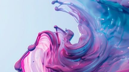 Vivid Purple Colors Swirling in a Fluid Art Piece on a White Background