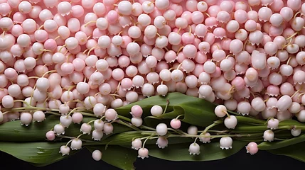 Zelfklevend Fotobehang pink lily of the valley flowerThe May lily of the valley or common lily of the valley (Convallaria majalis) © Jean Isard