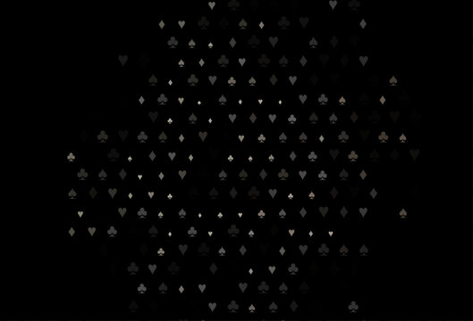 Dark Black vector pattern with symbol of cards.