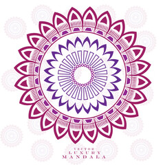 spiritual symbol round ornament and purple color mandala art