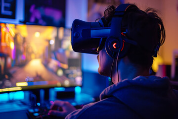 Person Playing Video Game With Headset