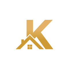 Home logo design with concept letter K
