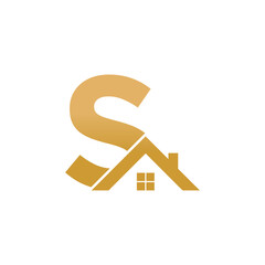 Home logo design with concept letter S