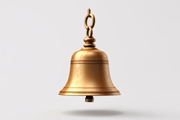 a gold bell from a chain - obrazy, fototapety, plakaty
