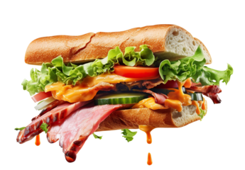 Delicious sandwich cut out