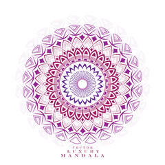 ornamental round ornament and Purple color vector mandala art