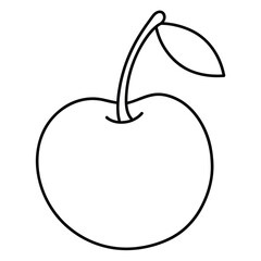 Vector of cherry illustration coloring page for kids