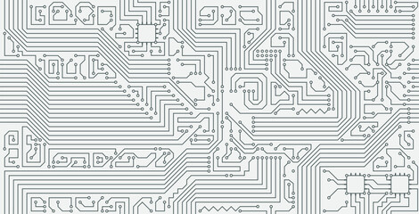 Seamless technology lines with a white background.