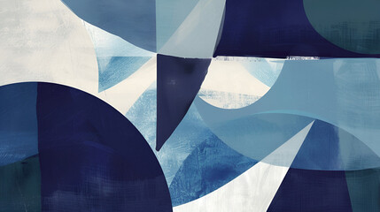 Blue Abstraction: Exploring Geometric Shapes in Abstract Art