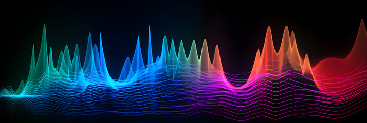 Detailed Monochrome Representation of Hertz Spectrum: An Insight into Frequency Variation - obrazy, fototapety, plakaty