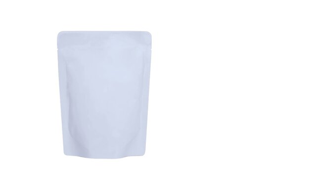 Blank Coffee Bag Mockup Isolated on White Background Packaging Design Template for Branding, Paper Bag
