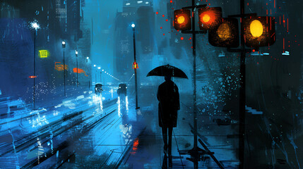 "Enchanting Evening: Rainy Street Scenes"
