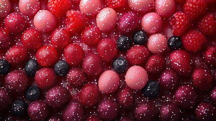 Glistening Berries Symphony: A Dance of Colors and Textures - obrazy, fototapety, plakaty