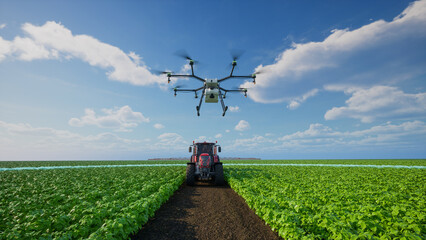 Autonomous agriculture vehicle and drone self driving, 5G techno