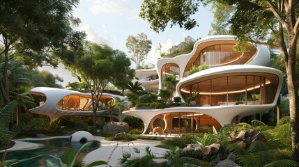 Écologie Urbaine : La Maison du Futur dans un Oasis Végétal, ia générative
