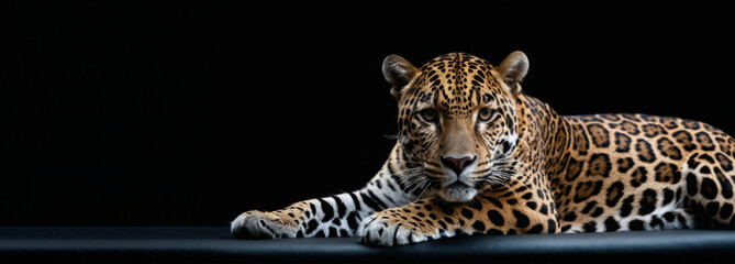An jaguar on a solid black background - Powered by Adobe