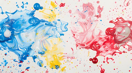 Symphony of Splattered Colors: A Dynamic Dance of Paint in Motion