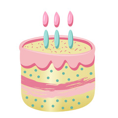 Birthday cake vector isolated illustration