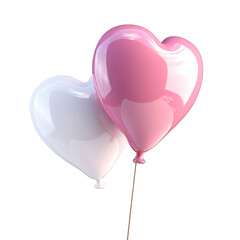 Pink and white heart balloon